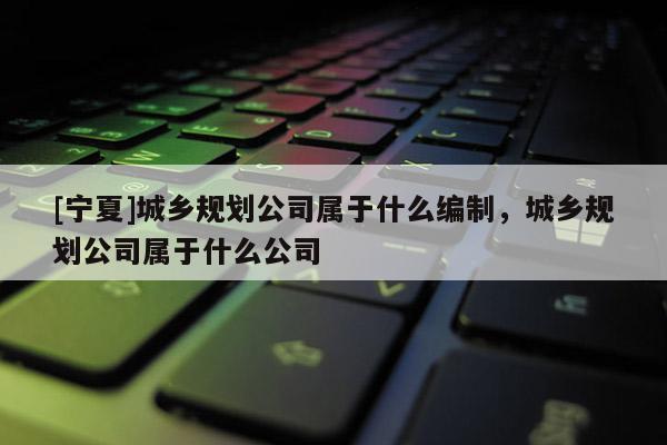 [宁夏]城乡规划公司属于什么编制，城乡规划公司属于什么公司