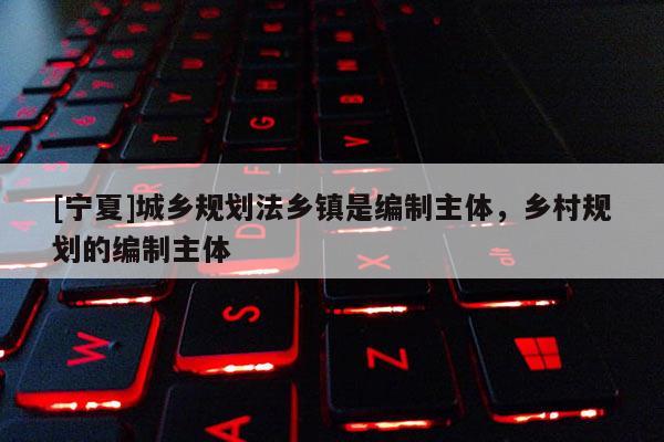 [宁夏]城乡规划法乡镇是编制主体，乡村规划的编制主体