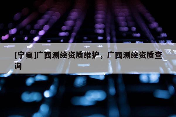 [宁夏]广西测绘资质维护，广西测绘资质查询