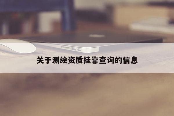 关于测绘资质挂靠查询的信息