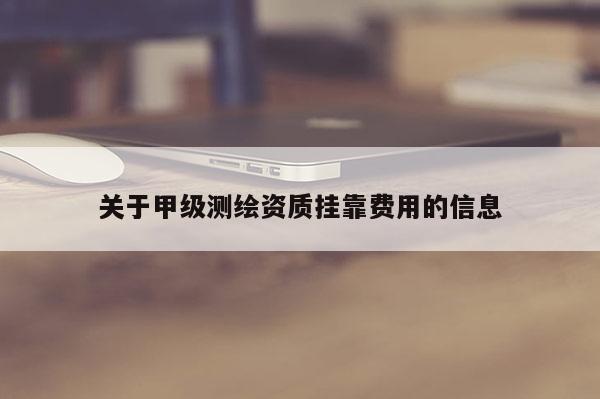 关于甲级测绘资质挂靠费用的信息